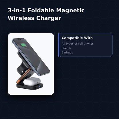 3 in 1 Foldable Magnetic Wireless Charger